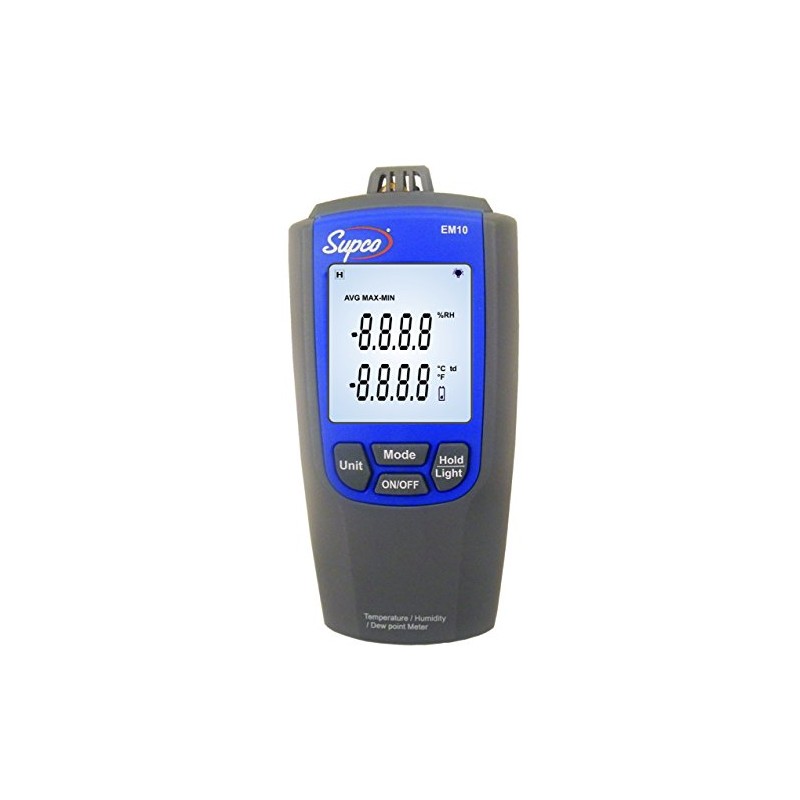 Supco EM10 Temperature and Humidity Meter with LCD Display, 14