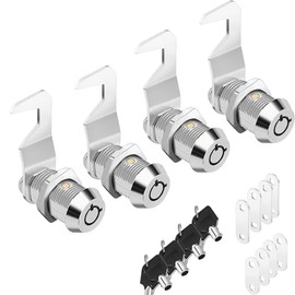 4 piezas de cerradura tubular con llaves, cerraduras de almacenamiento para RV, para caja de herramientas, archivador, caja de correo, máquina expendedora