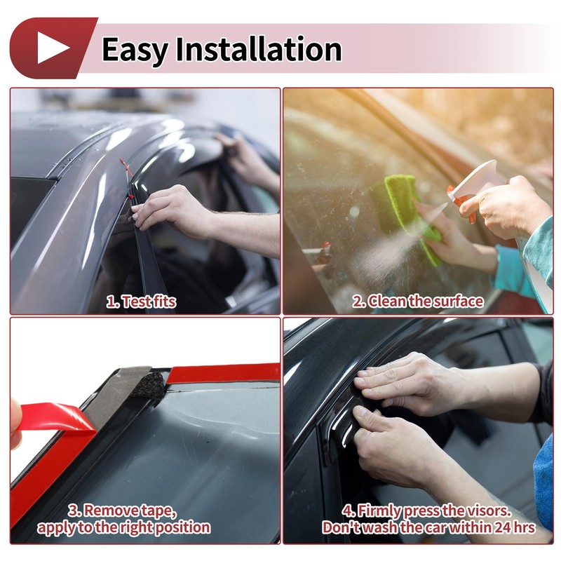 HEROFFIX 1 Set Window Deflectors for Mazda CX-5 2017-2024 Side