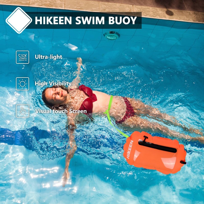 BOOSTEADY Swim Buoy-Waterproof Touchscreen Storage Space, Swim Buoy/Adjustable Waist Belt