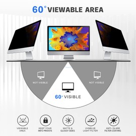 JiSiTeCai 18.5" Computer Privacy Screen Filter 16:09 Widescreen Monitor - Premium Anti-glare Screen Cover - Scratch Resistant - UV and Blue Light Screen Protector