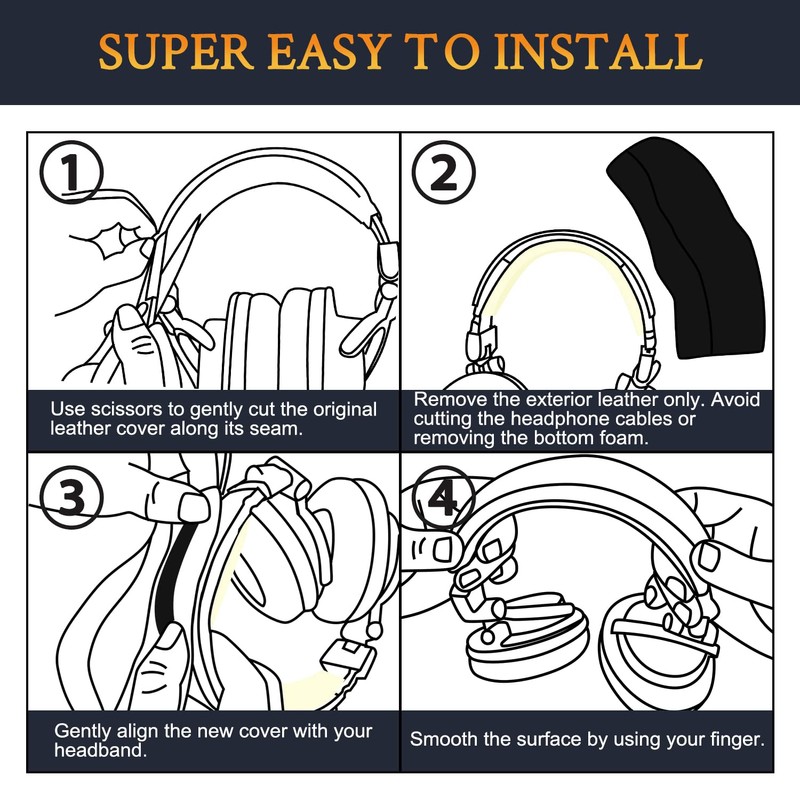 SOULWIT Ear Pads Cushions + Headband + Silicone Earpads Cover