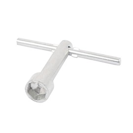 Sourcingmap a16041800ux0012 65mmx55mm 10mm Hex Socket T Shape Handle Wrench Deep Nut Driver, Silver Tone