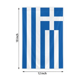 Greece Garden Flag, 12x18 Inch Double-Sided, Vivid Color Greek National Garden Flags, for Indoor Outdoor Party Home Lawn Decor