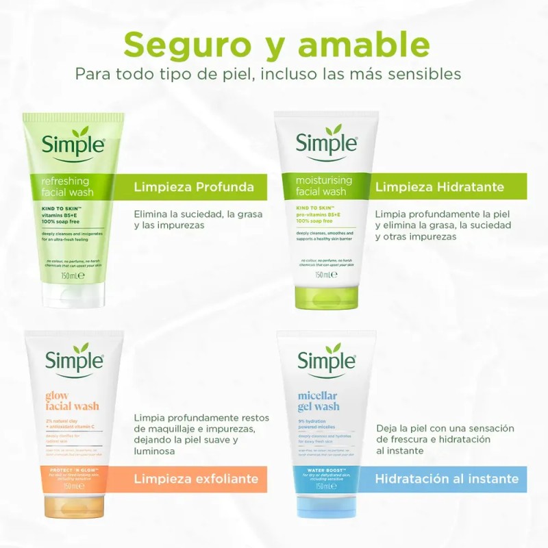 Gel De Limpieza Facial Refrescante Simple X 150 Ml