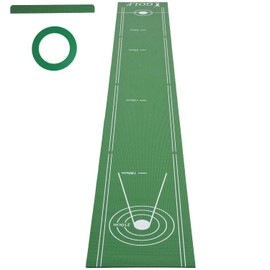 JC Friend Putter Mat Set with Cup Stopper, Compact Storage, Anti-Slip Golf Practice Equipment YJC-PM01