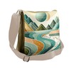 Ambesonne Lake Messenger Bag, Mountain Minimal Marble Print, Unisex Cross-body