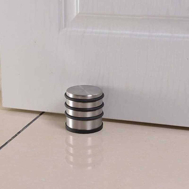 Stainless Steel Door Stopper, Heavy Duty Door Stop with Protective