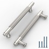ROMATEE 10Pack Brushed Satin Nickel Cabinet Pull,5 Inch(128mm) Hole Centers