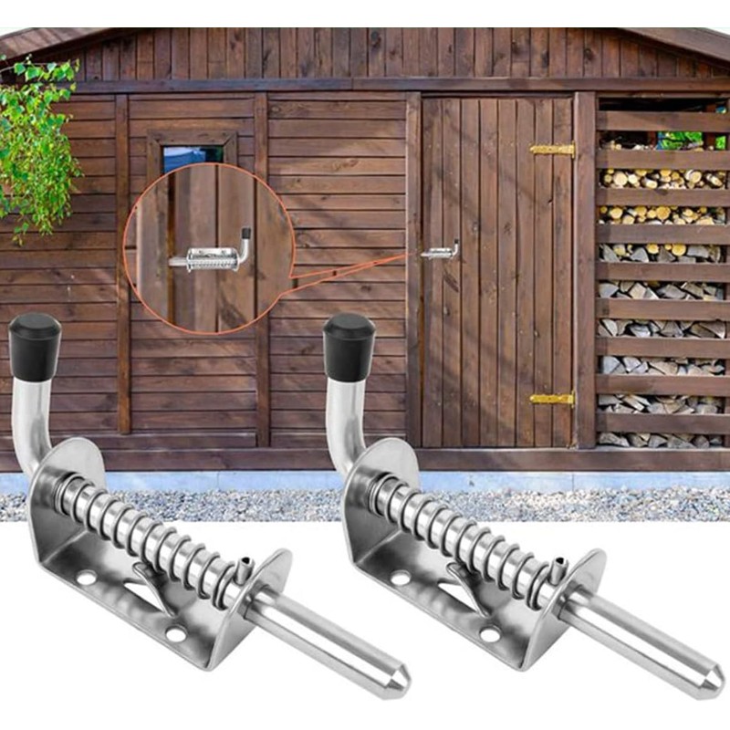 4Pcs 5 Inch Spring Loaded Barrel Bolt Latch Pin, BetterJonny