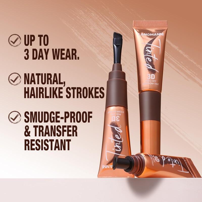3D Peel-Off Eyebrow Tint Gel – Long-Lasting Waterproof Brow Colour,