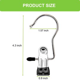 Boot Hangers Clips, 16 Pack Laundry Hooks Hanging Clips Clothes Pins Closet Hanger Organizer Clamps Socks Towel Clips Heavy Duty Clothespins Bulk Hanger Clips for Closet Travel Pants Socks Handbags