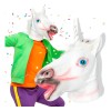 Ghoulish Productions Máscara Unicornio Blanco Disfraz Fiesta Halloween