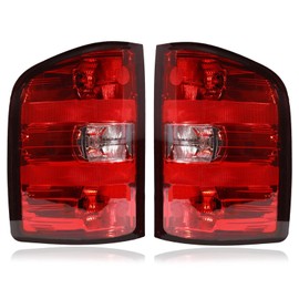 CONLLCON Tail lights Assembly Compatible with 2007-2013 Chevy Silverado 1500 2500HD 3500HD GMC Sierra 2500 HD 3500 HD OE Style Rear Light Taillights Replacement for GM2801207 GM2800207(Black Border)