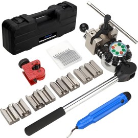easchwork Brake Line Flaring Tool Kit 45 Degree Single Bubble Double Flare Tool Set Compatible with 3/16", 1/4", 5/16", and 3/8" Tubes