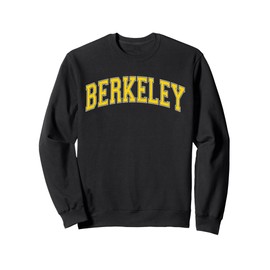 Vintage Berkeley California CA Varsity Style Yellow Text Sweatshirt