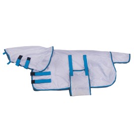 Gallopoff Pony/Mini Horse Fly Sheet Miniature Size 36"-50" Foal Weanling Donkey Adjustable Mesh Rugs Breathable Summer Flysheet White 44
