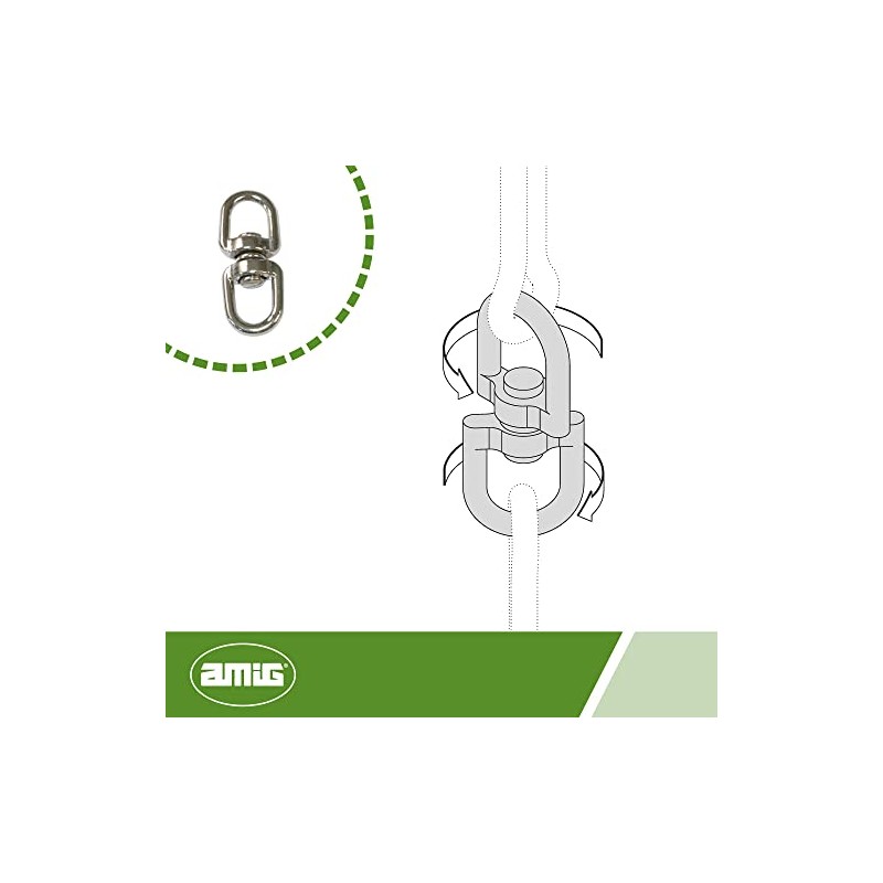 amig 30140 Mod.30140 Swivel Ring, Metallic Silver