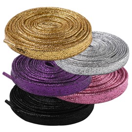 AYECEHI Shimmery glitter 42" Solid Colors Flat Shoelaces Flat Colored Shoe Laces Strings for Sneakers Skate Boots Sport - 5 Pairs