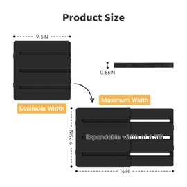 Booche Adjust-A-Shelf Locker Shelf, Extends to Fit Your Locker, Easy to Use, Perfect for School, Office, Gym, (1, Black)