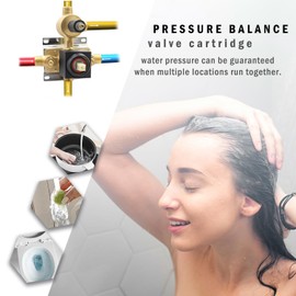 Drettyer Matte Black Concealed 3 Way Outlet Function Shower Diverter Valve Brass Flow Control Mixer Mixing Rough-In Shower Valve Kit