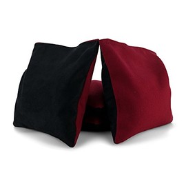 Tailor Spot Pro All Weather Cornhole Bags Dual Sided - Stop & Go - Slick n Stick Resin Filled Bean Bag (Red-Black)