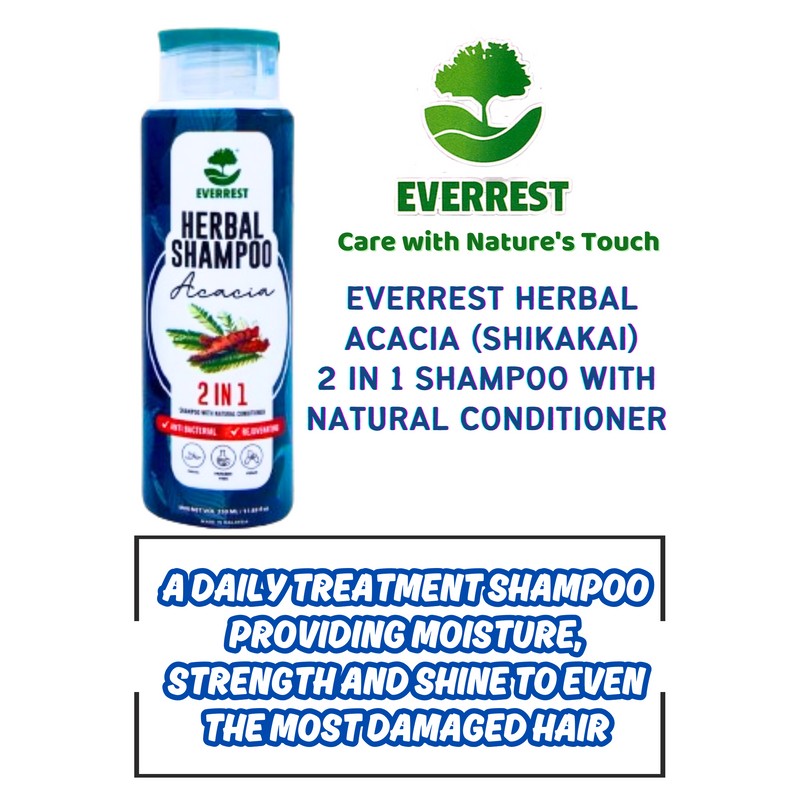 EVERREST HERBAL ACACIA (SHIKAKAI) SHAMPOO WITH NATURAL CONDITIONER - 350ml