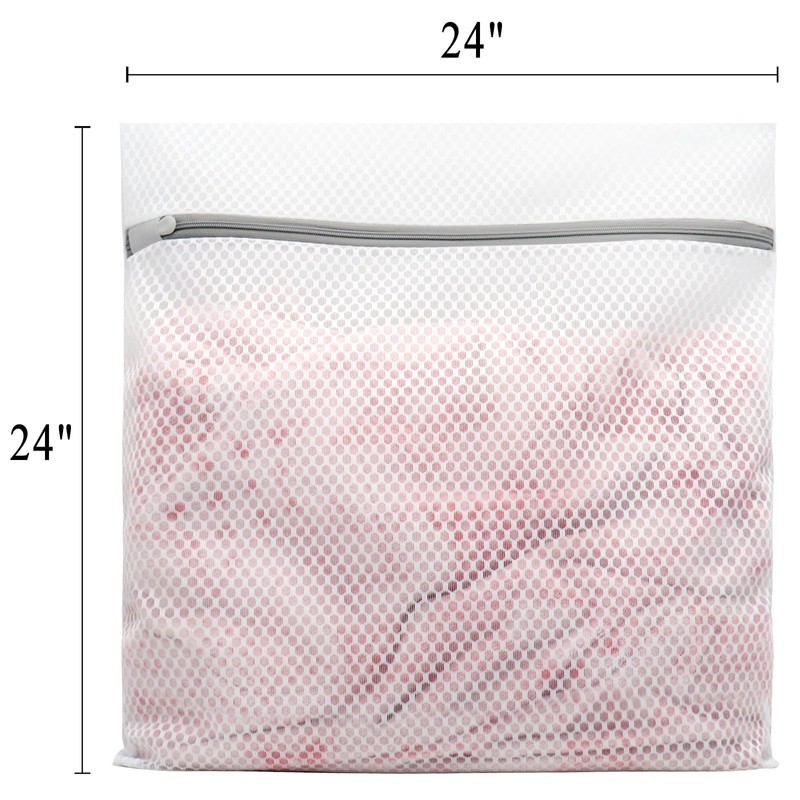 Muchfun 2Pcs Durable Honeycomb Mesh Laundry Bags for Delicates 24
