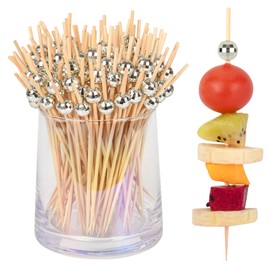 300 PCS Cocktail Picks Disco Ball Decor, Fancy Toothpicks for Appetizers, Bamboo Skewers for Appetizers,Drinks, Fruits, Disco Party Decorations. 4.7 Inch Long Silver Wooden Cocktail Sticks…