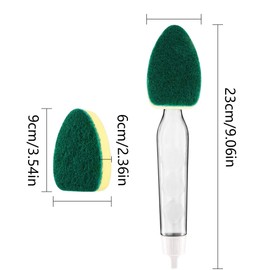 Kitchen Sink Cleaning Brush Portable Dish Wall Sponge Pads Dish Wall Refills Replacement Sponge Includes 1 Dishwasher Rod and 6 Replacement Heads for Sink Dish Wall Cleaning Brush Pack of 7