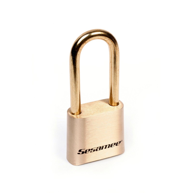 Sesamee K0437 4 Dial Bottom Resettable Combination Brass Padlock with
