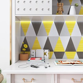 ReWallpaper 17.7X276 Peel and Stick Wallpaper Yellow and Gray Geometric Wallpaper Stick and Peel Kids Room Neutral Boys Girls Bedroom Dorm Accent Wall Covering Peel and Stick Removable Wallpaper