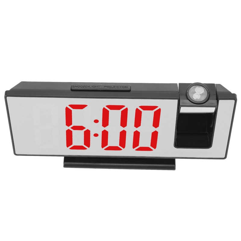 Projection Digital Alarm Clock USB Charging Automatic Dimming LED Mirror