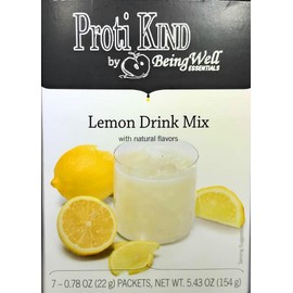 Proti King Powdered High-Protein Drink Mix - 7 Servings - 15 g Protein per Serving - Only 70 Calories - Keto Freindly - 1g NET Carbs (Lemon, One box - 7 Servings)