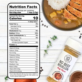 Hella Phat Vegan No Beef Bouillon Powder - Lower Sodium, Rich Flavor, Gluten-Free - Ideal for Soups, Stews, Gravies - Easy-Dispense, Leak-Proof Shaker Bottle