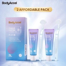 BodyAccel Tongue Cleaning Gel Bundle (with Brush) for Refreshing - Specification: (Tongue Cleaning Gel + Tongue Cleaning Brush)*2