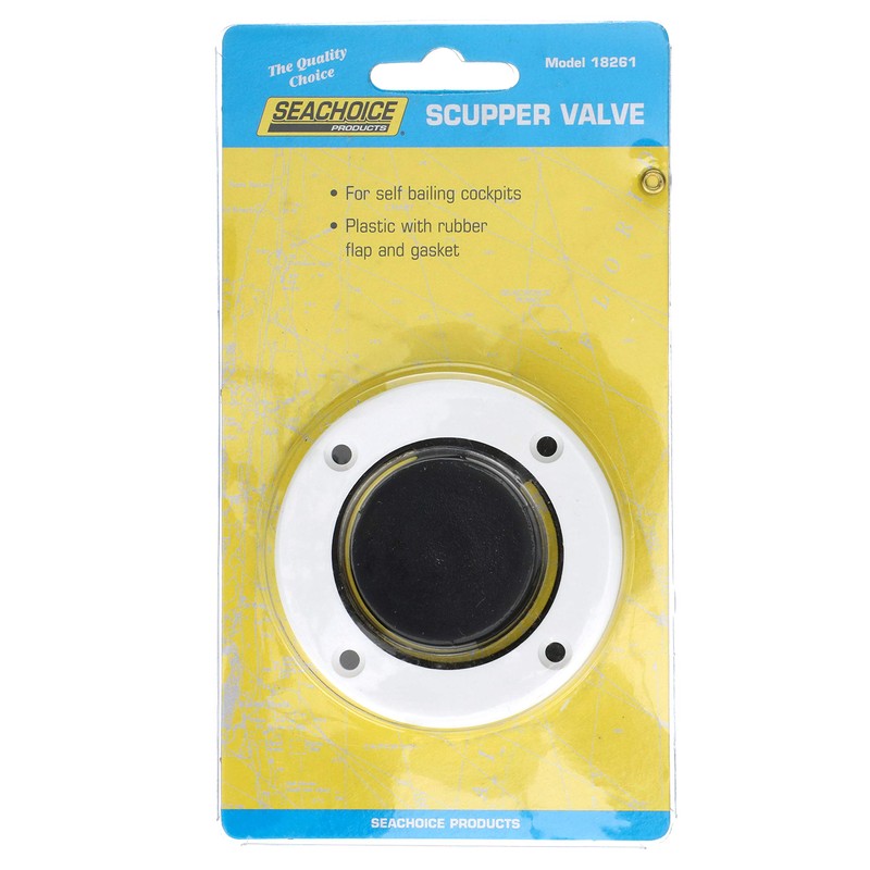 Seachoice Boat Self-Bailing Cockpit Mounted, 2-7/8 In. Scupper Valve Kit