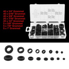 180pcs Rubber Grommet Kit 1/4", 5/16", 3/8", 7/16", 1/2", 5/8", 7/8", 1" Electric Washing Machine Seal