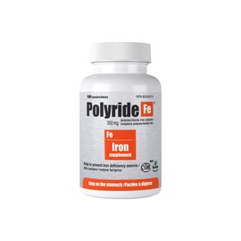 Polyride Fe Polysaccharide Iron Complex, Deficiency Anemia, Easy on the Stomach with Energy Support and 150 mg Elemental Iron, | 350 mg - 100 Capsules