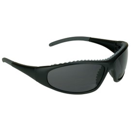 Biker Armour Motorcycle Safety Bifocal Reading Sunglasses Padded Cushion Wrap Around Black Frame Grey Lens +3.00