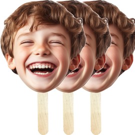 1 Pc, Custom Big Head Cutout for Kid | Fun Face Cardboard Cutout | Life Size face on a Stick | Big Head on a Stick | Upload Your Photo - 6-18 in