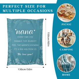 HAFRILY Nana Gifts Flannel Blanket for Birthday Grandma Gift from Grandchildren Soft Flannel Blanket as Christmas for Grandma Nana 50"x60"(130x150cm)