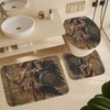 TOWINSFB 4Pcs Retro Aztec Warrior Shower Curtain Sets Bathroom Decor,