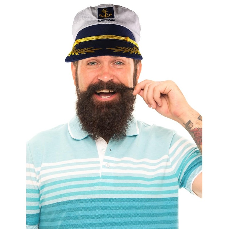 Captain Hat for Marine Costume Sailor Captain Hat Adjustable for