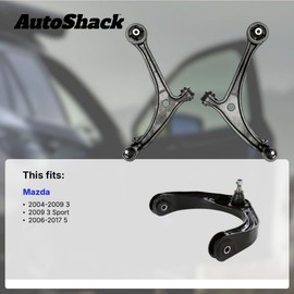 AutoShack Front Left Lower Control Arm with Ball Joint Assembly for 2004-2009 Mazda 3 2009 Mazda 3 Sport 2012-2017 Mazda 5 2.0L 2.3L 2.5L FWD | Driver Side CAK752