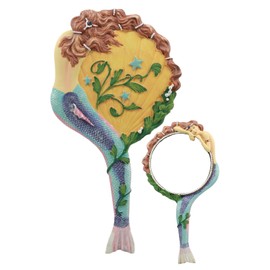 Ebros Colorful Sirens of The Seas Resting Lady Of The Lake Mermaid Hand Mirror Figurine 11"Tall Vanity Accessory Handheld Mirror