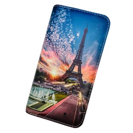 MinMinBox Unique Eiffel Tower Pattern Zipper Wallet Cash Coin Long Purse Card Holder for Girls & Women (Color Style #1)