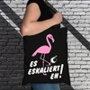 Fabric Bag Jute Bag Long Handle with Saying Flamingo Es