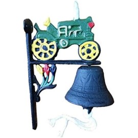 Valley 3" Cast Iron Dinner Bell Green Farm Tractor Colorful Doorbell - GTBELL-25