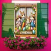 BlissYard Happy Easter Window Cover Banner Rabbit Spring Background Banner